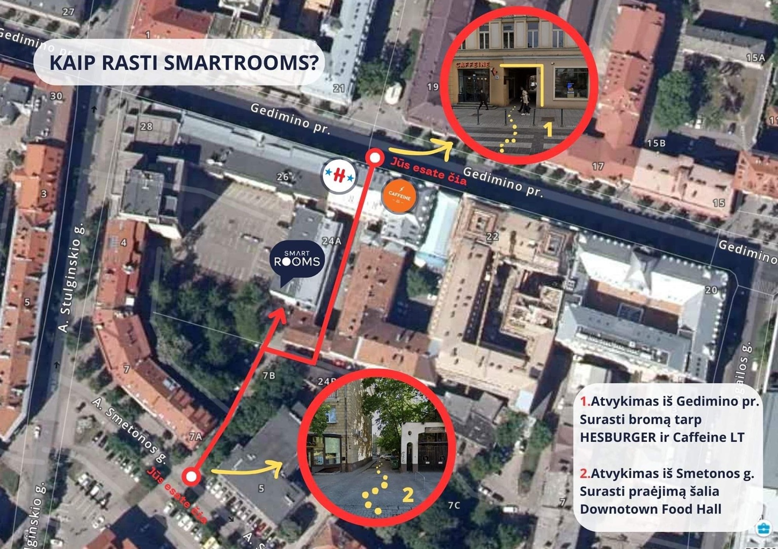 Smartrooms pabėgimo kambarių lokacija žemėlapyje